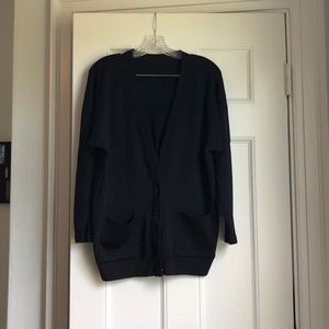 Black cardigan sweater